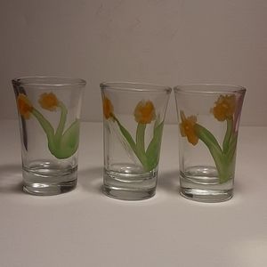 Set of 3 hand painted 1 oz. Shot glasses